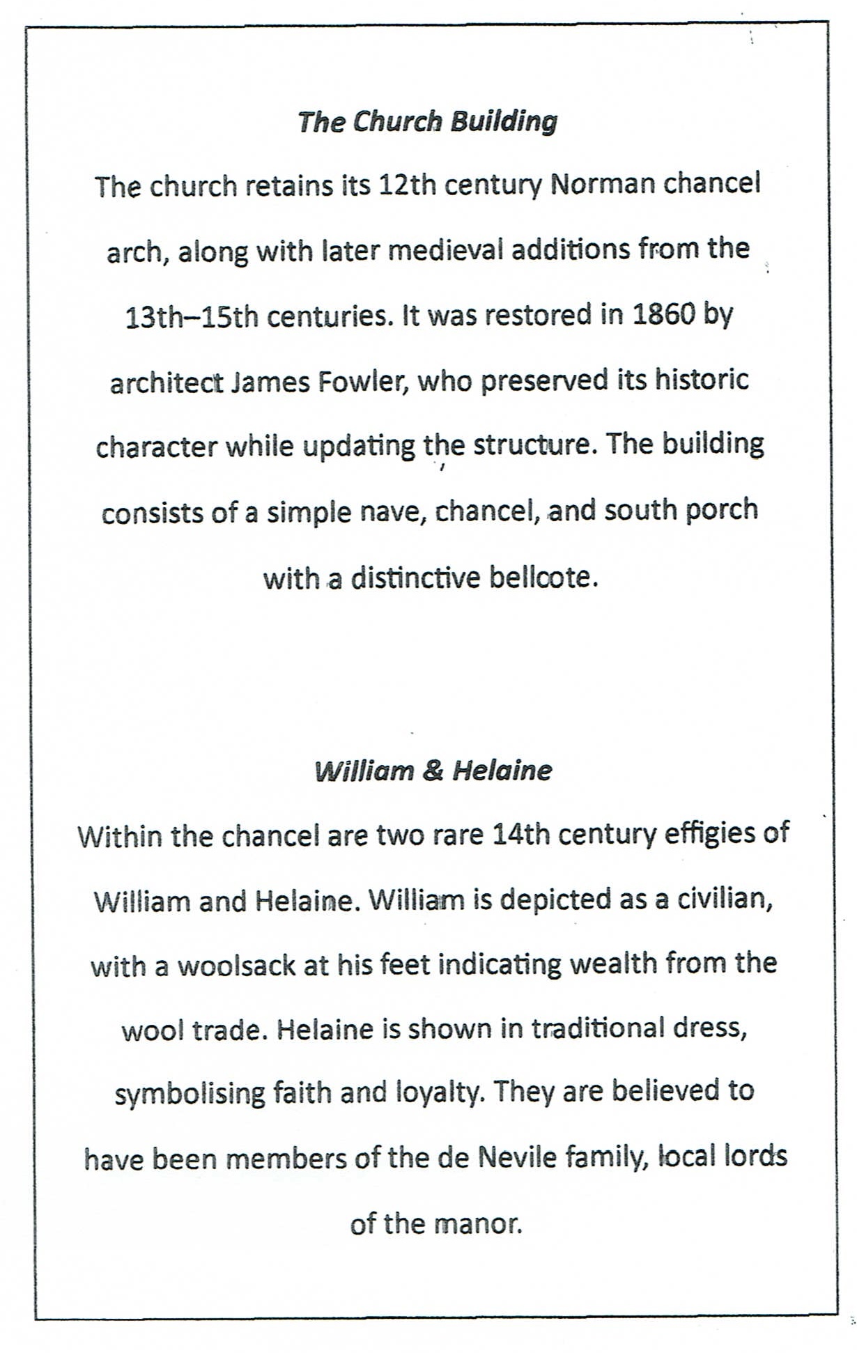 St Michael's Church leaflet page 2